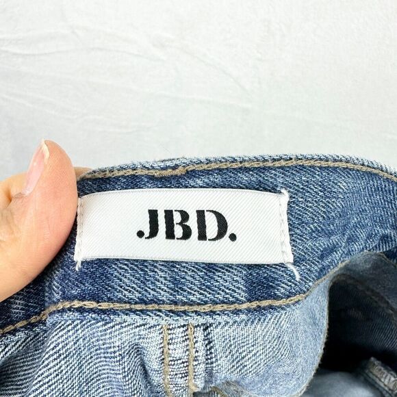 JBD Just Black Denim Distressed Straight Leg Jeans Size 29 Medium Wash High Rise - Picture 6 of 8